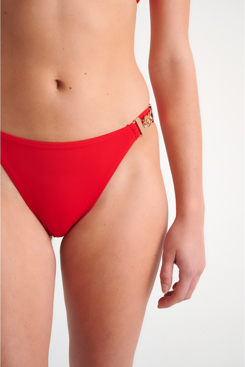 FASHION SOLIDS BIKINI SLIP WITH CHAIN DETAIL-24802029-622