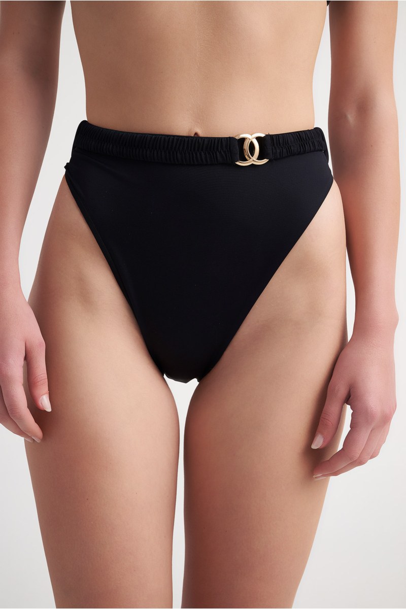 FASHION SOLIDS BELTED HIGH WAISTED BIKINI SLIP-24802081-110