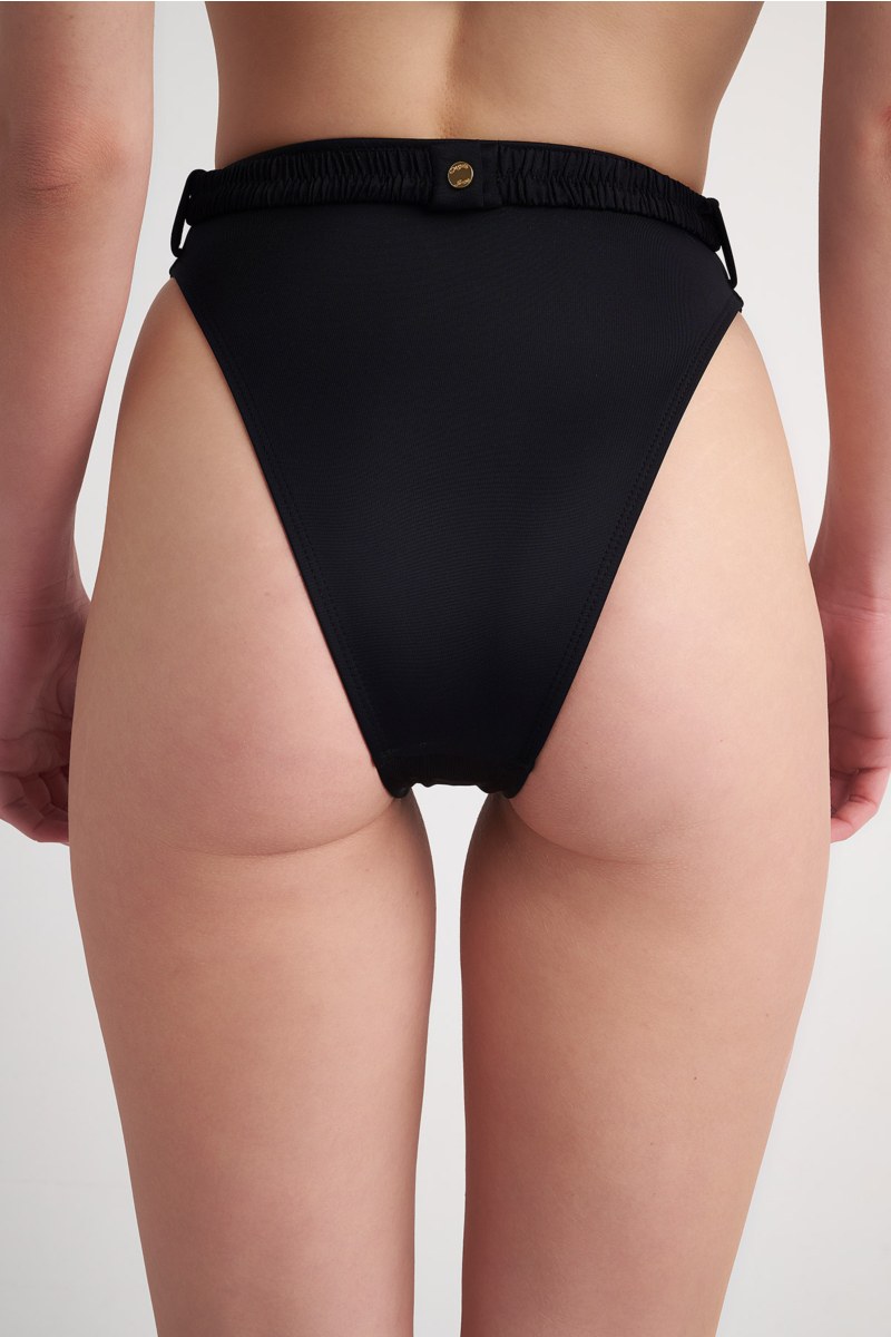 FASHION SOLIDS BELTED HIGH WAISTED BIKINI SLIP-24802081-110