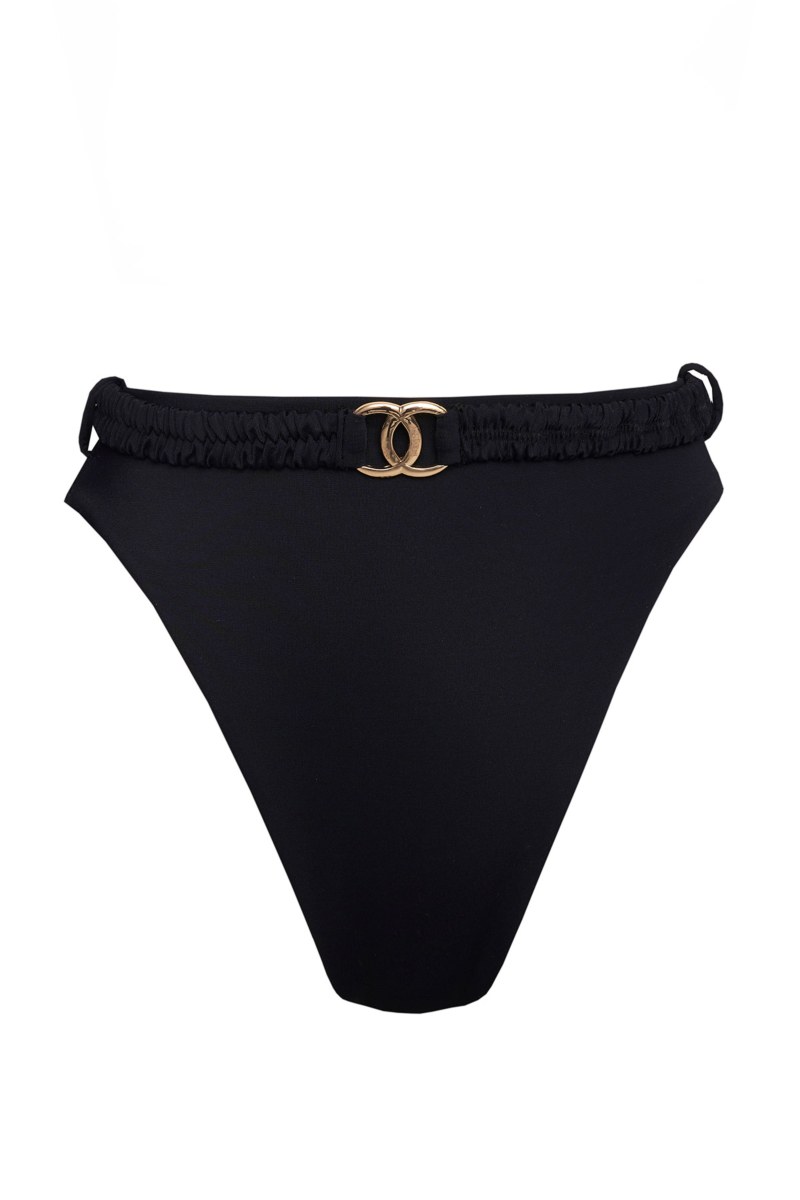 FASHION SOLIDS BELTED HIGH WAISTED BIKINI SLIP-24802081-110