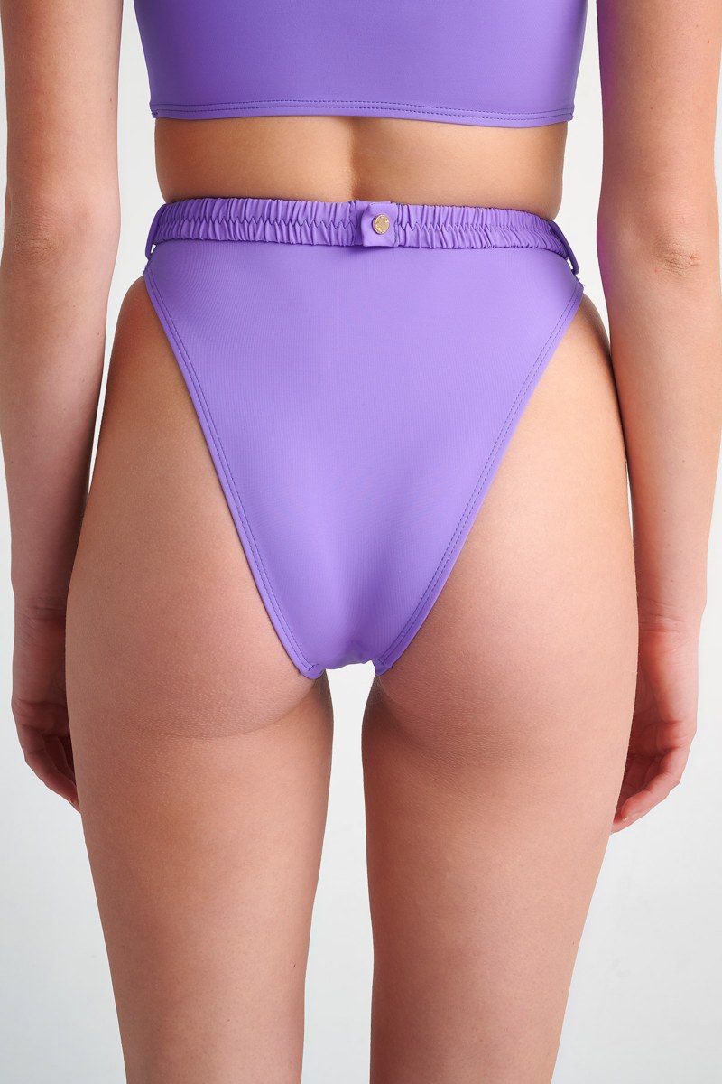 FASHION SOLIDS BELTED HIGH WAISTED BIKINI SLIP-24802081-812