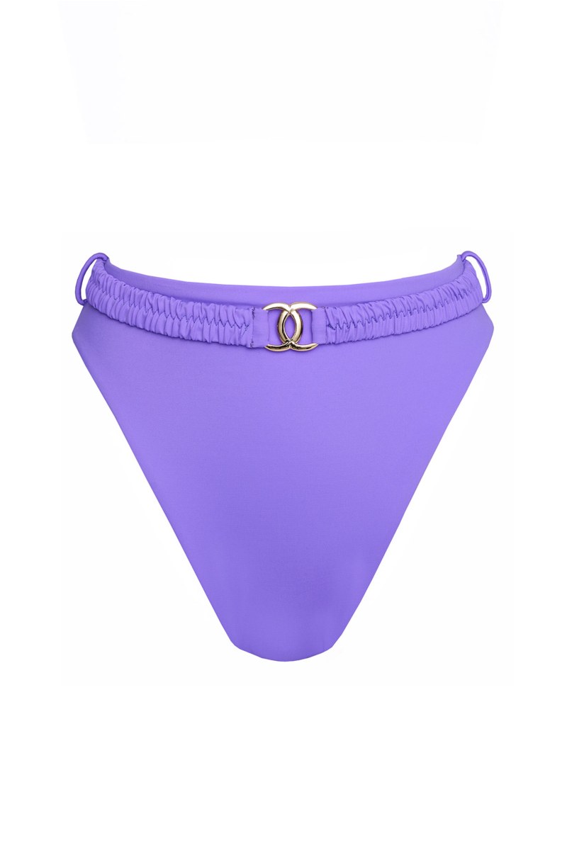 FASHION SOLIDS BELTED HIGH WAISTED BIKINI SLIP-24802081-812