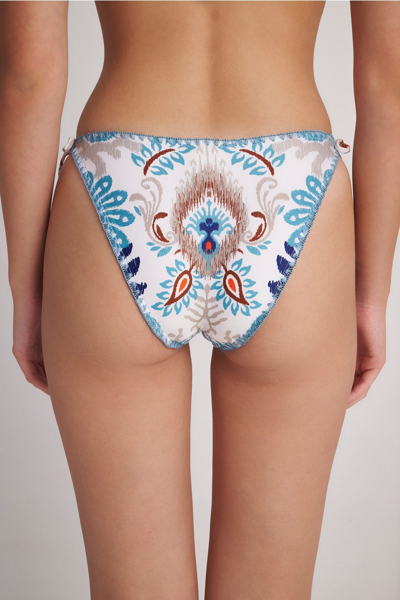 TIE-SIDE MULTICOLOR PRINTED SWIMWEAR BIKINI SLIP-24802240-102