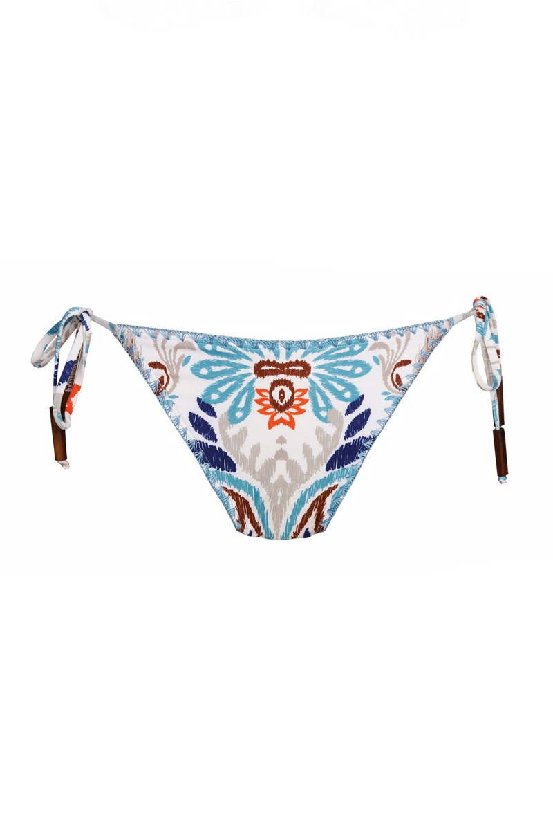 TIE-SIDE MULTICOLOR PRINTED SWIMWEAR BIKINI SLIP-24802240-102