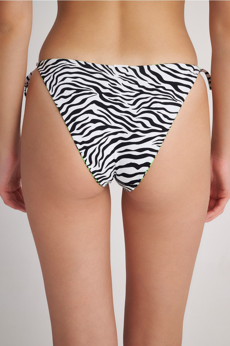 TIE-SIDE ΖΕΒΡΑ PRINTED SWIMWEAR DOUBLE FACE BIKINI SLIP-24802370-999
