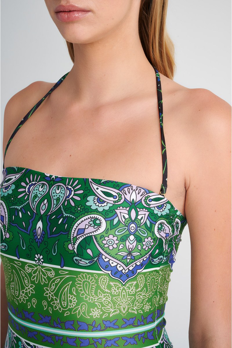 MULTICOLOR PRINTED ONEPIECE STRAPLESS SWIMSUIT-24804220-514