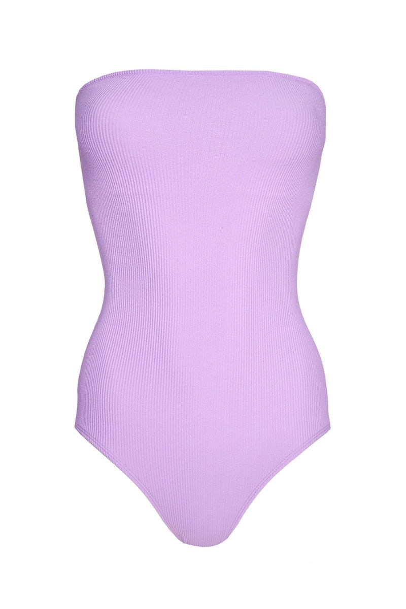 CRINKLED ONEPIECE STRAPLESS SWIMSUIT-24804250-800