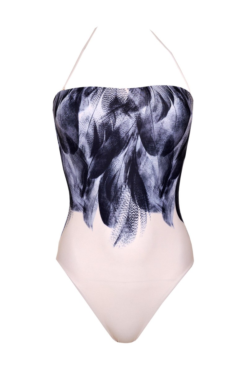 PRINTED ONEPIECE STRAPLESS SWIMSUIT-24804455-102