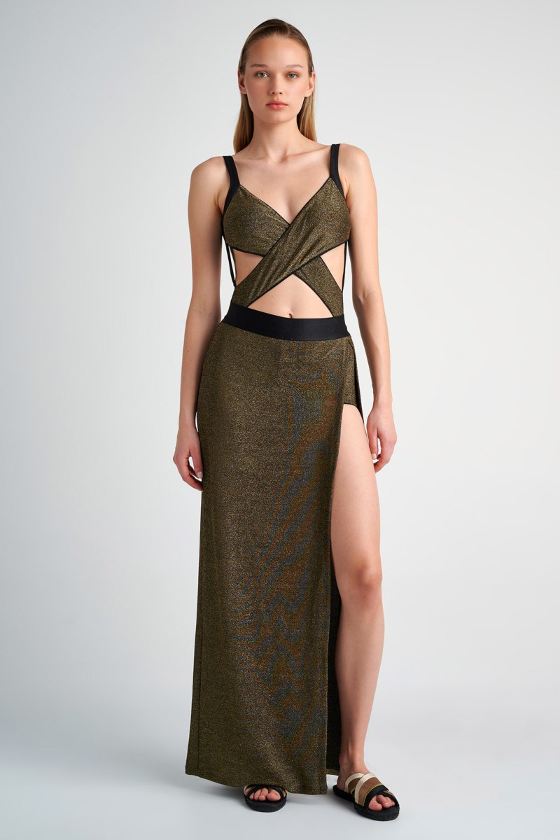 HIGH WAISTED MAXI SKIRT/PAREO WITH SLIT-24805340-110