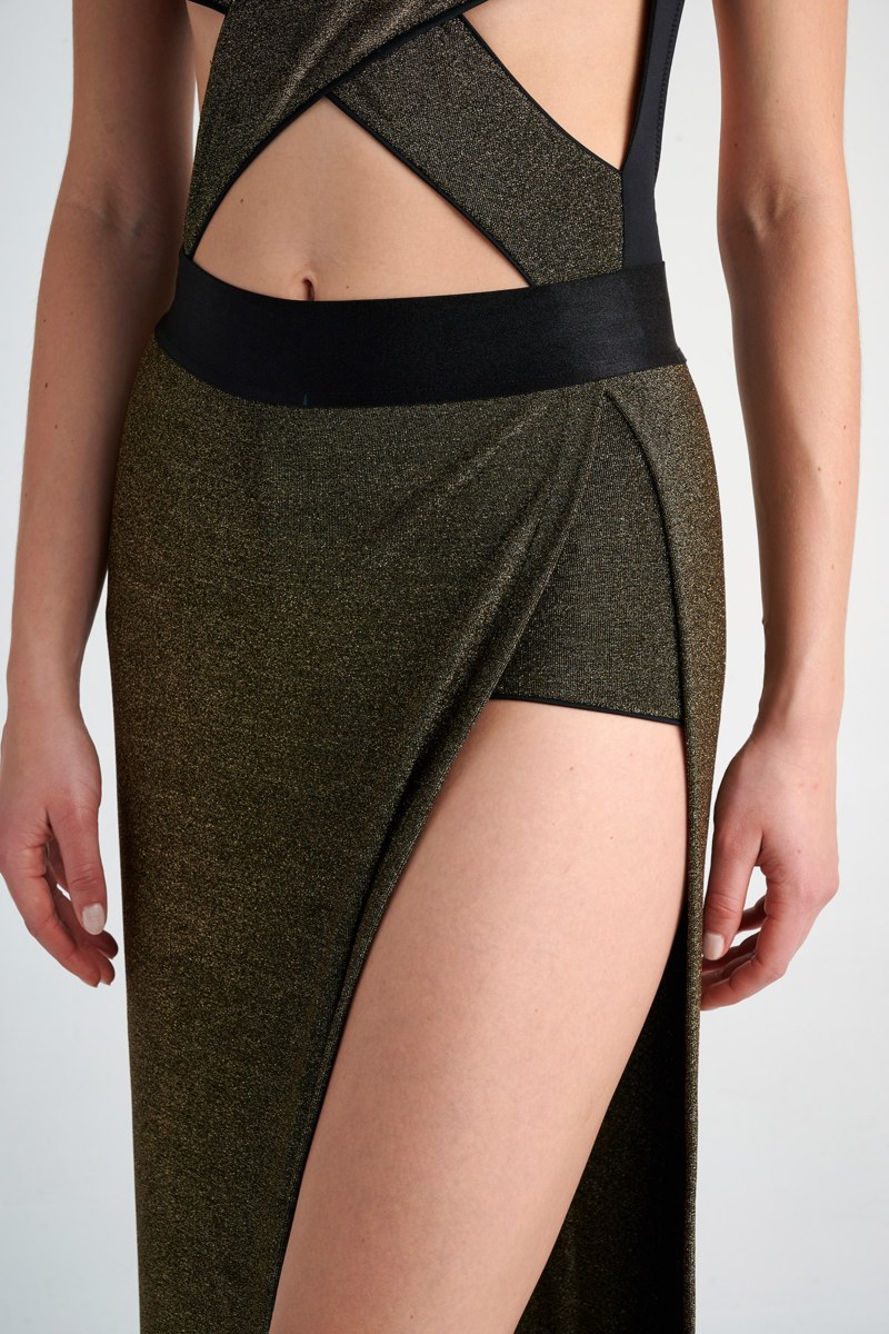 HIGH WAISTED MAXI SKIRT/PAREO WITH SLIT-24805340-110