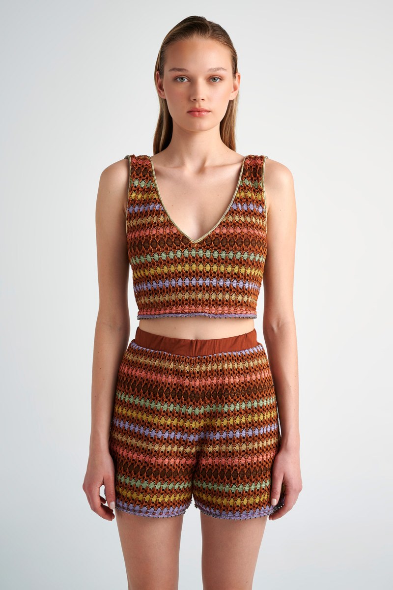 CROCHET CROP TOP WITH 'V' NECKLINE-24806099-321