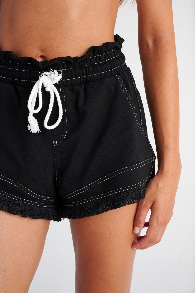 CONTRASTING STITCH COTTON SHORTS-24810125-110