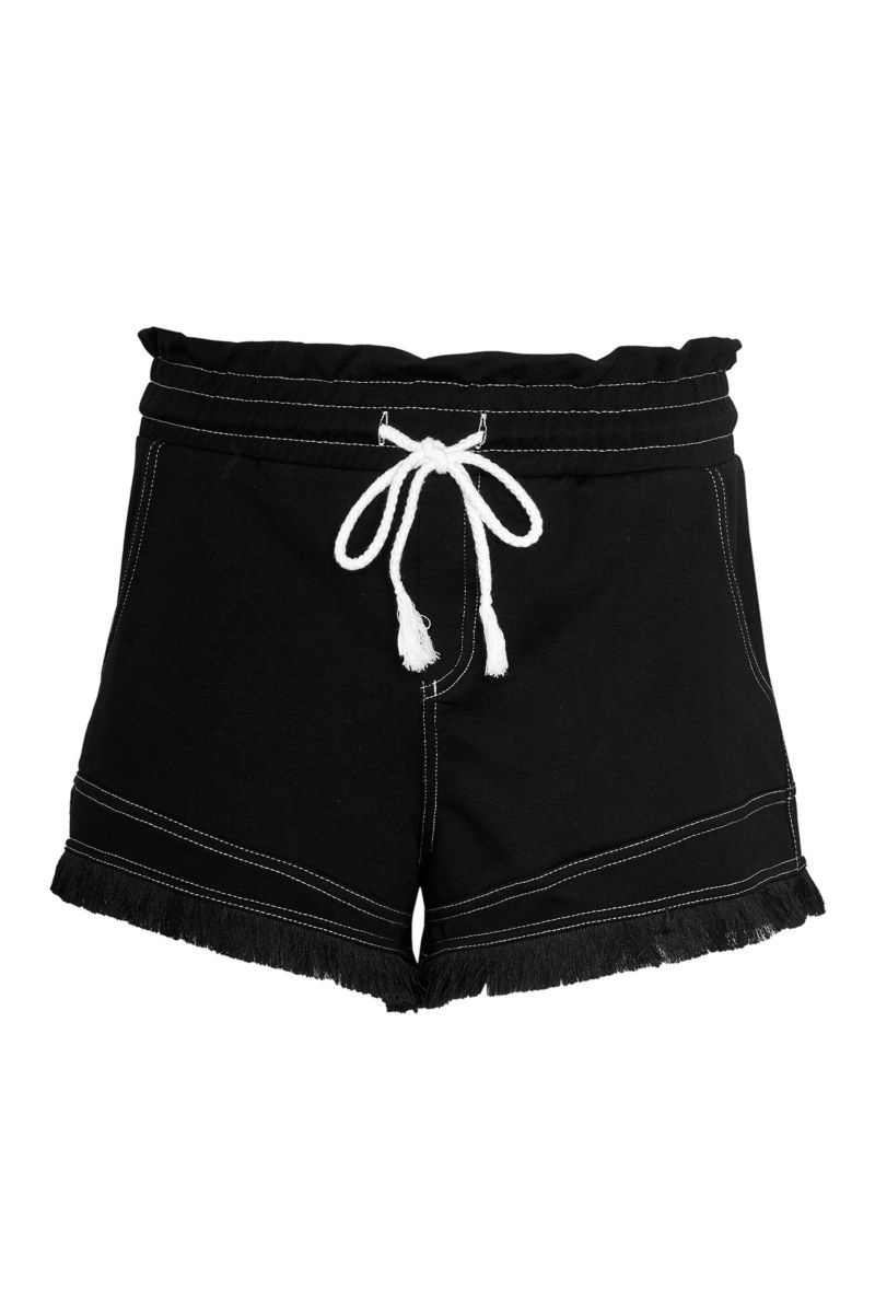 CONTRASTING STITCH COTTON SHORTS-24810125-110