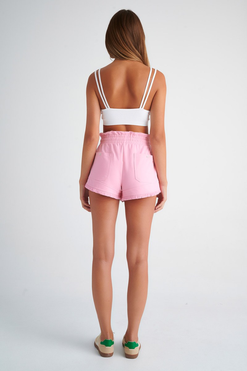 CONTRASTING STITCH COTTON SHORTS-24810125-712