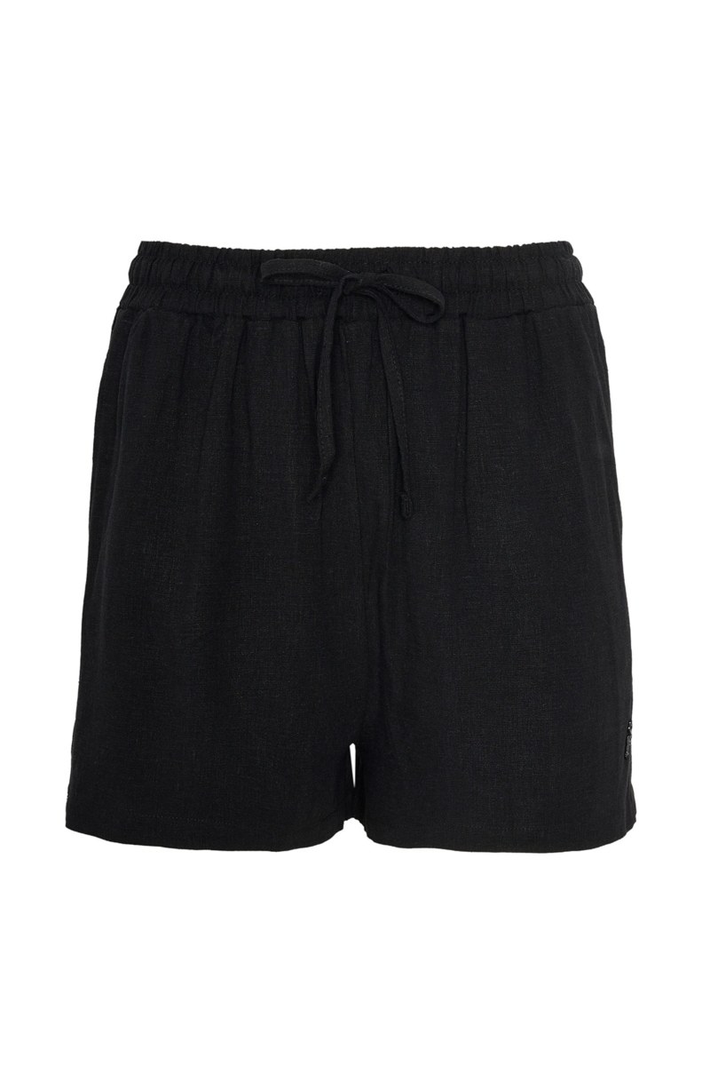 LINEN WIDE LEG SHORTS-24810150-110