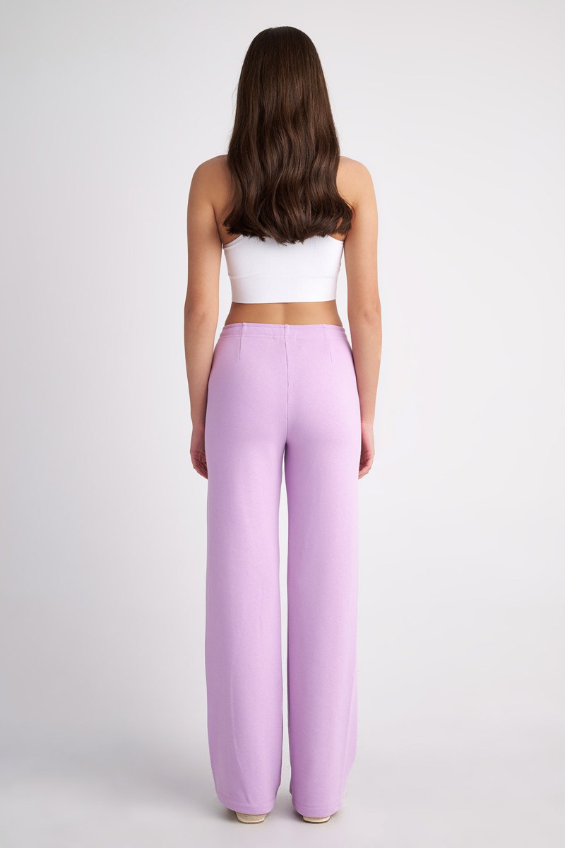 HIGH WAISTED COTTON PANTS WITH OUTER SEAM-24811068-803