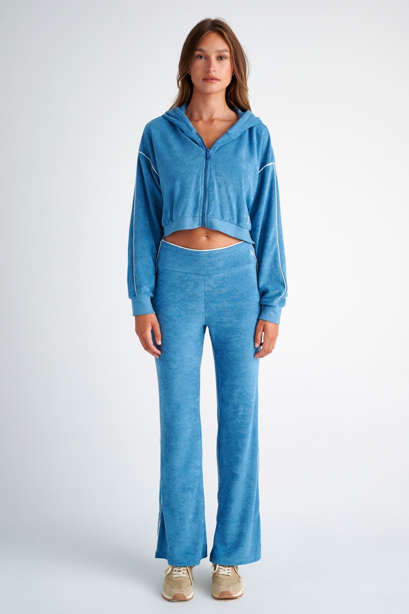 HIGH-WAISTED TERRY PANTS WITH SLIT HEMS-24811086-423