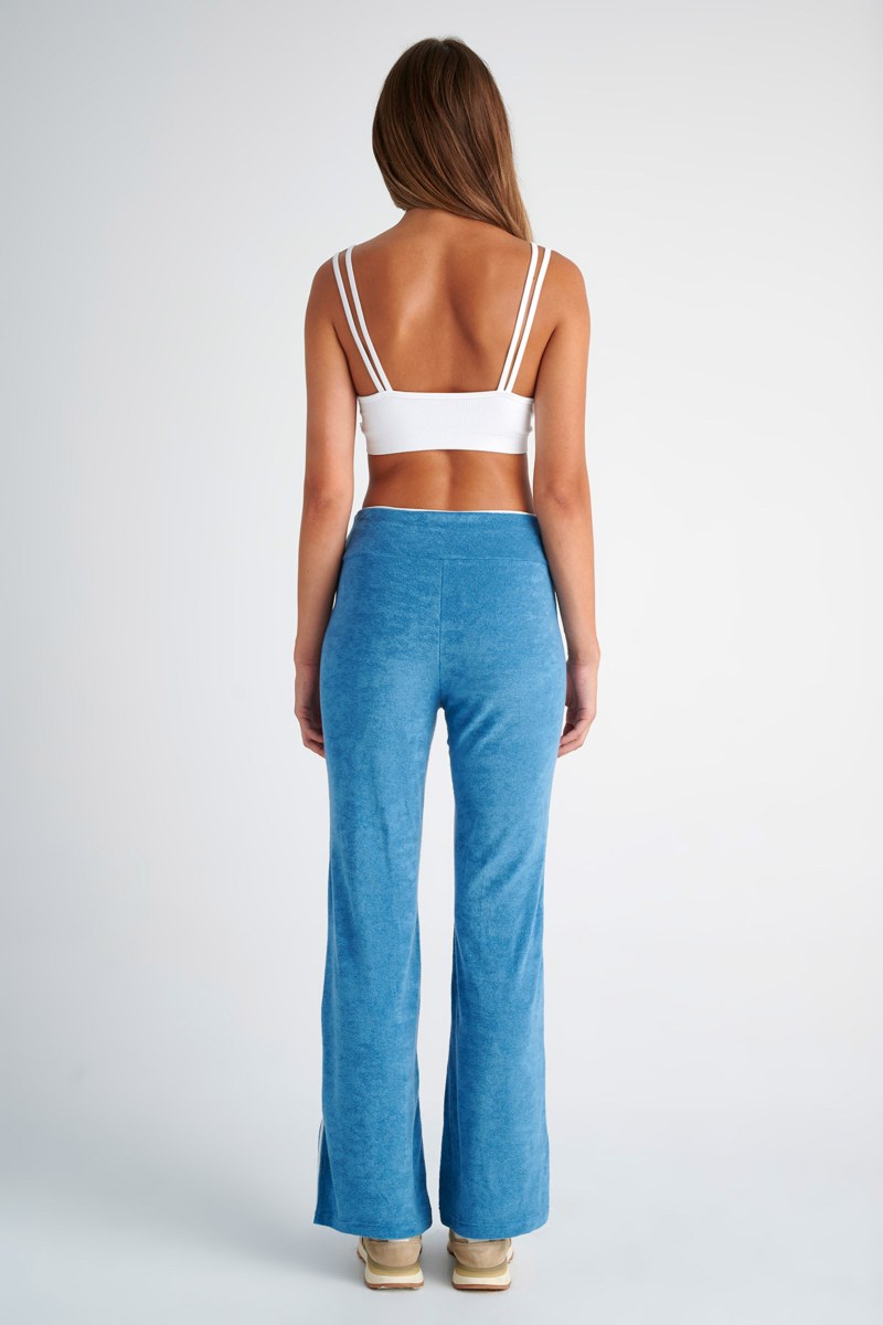 HIGH-WAISTED TERRY PANTS WITH SLIT HEMS-24811086-423