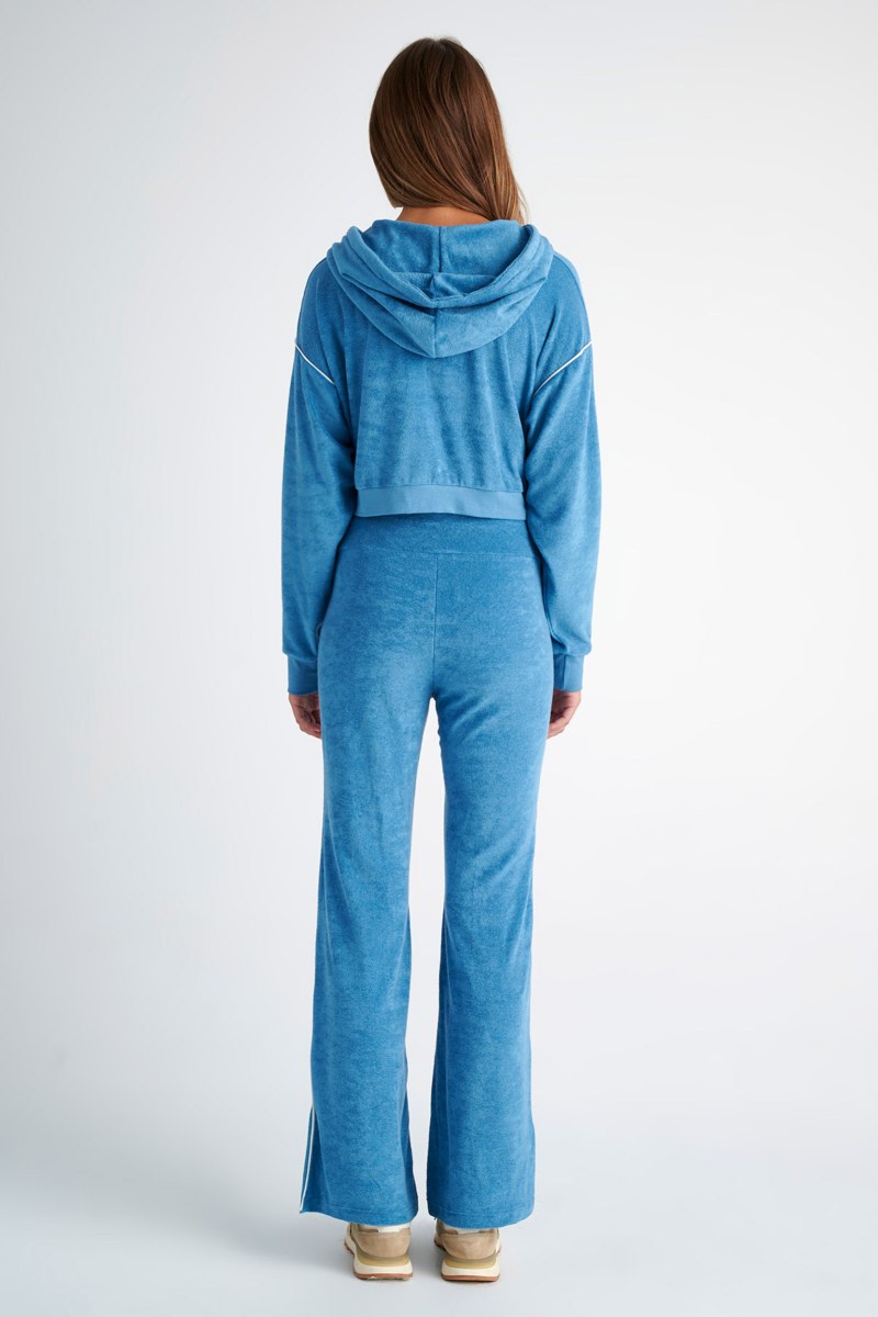 HIGH-WAISTED TERRY PANTS WITH SLIT HEMS-24811086-423