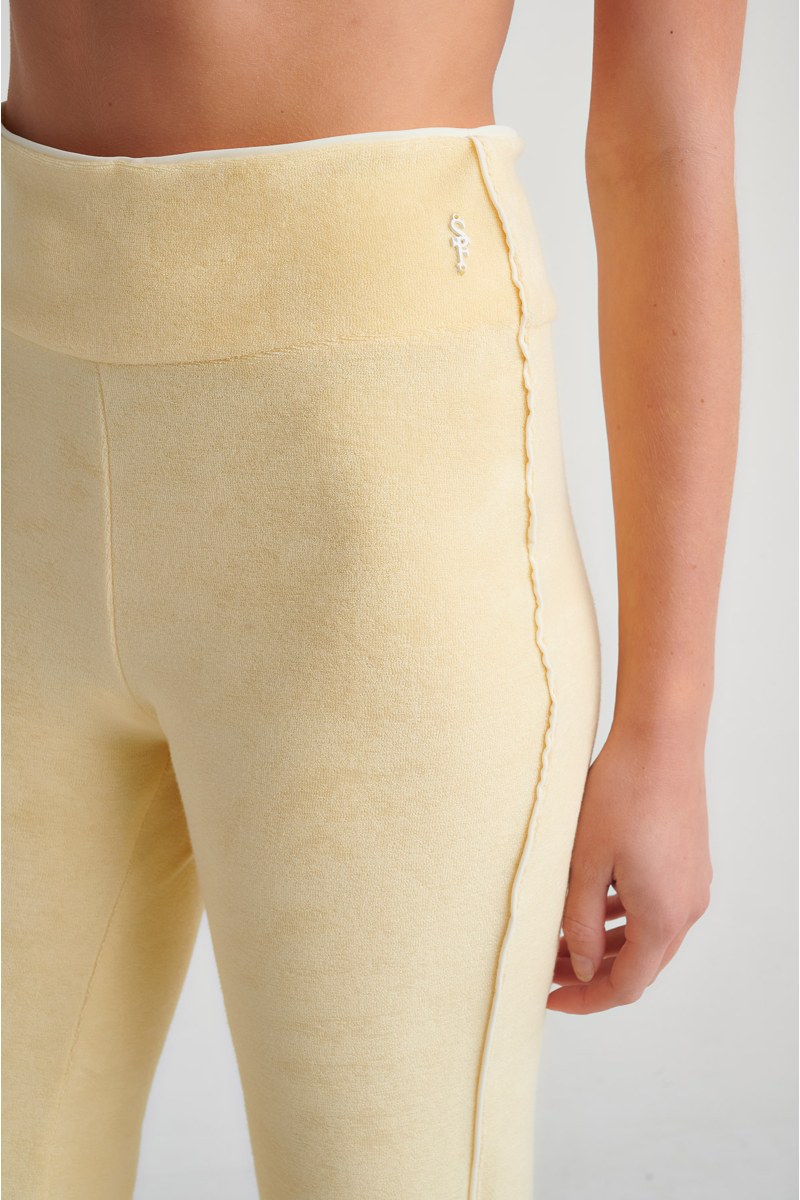 HIGH-WAISTED TERRY PANTS WITH SLIT HEMS-24811086-948