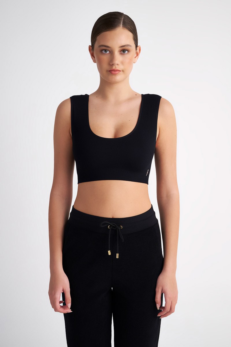 MONOCHROME CROPPED RIB TOP-24812010-110