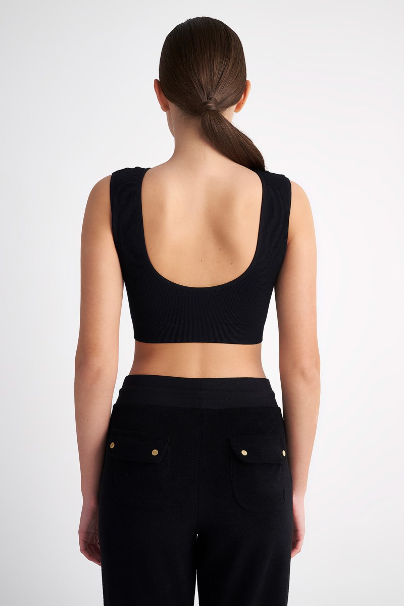 MONOCHROME CROPPED RIB TOP-24812010-110