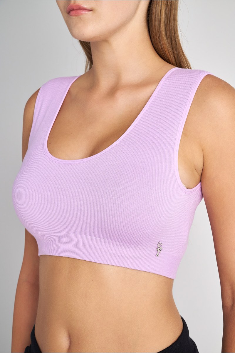 MONOCHROME CROPPED RIB TOP-24812010-803