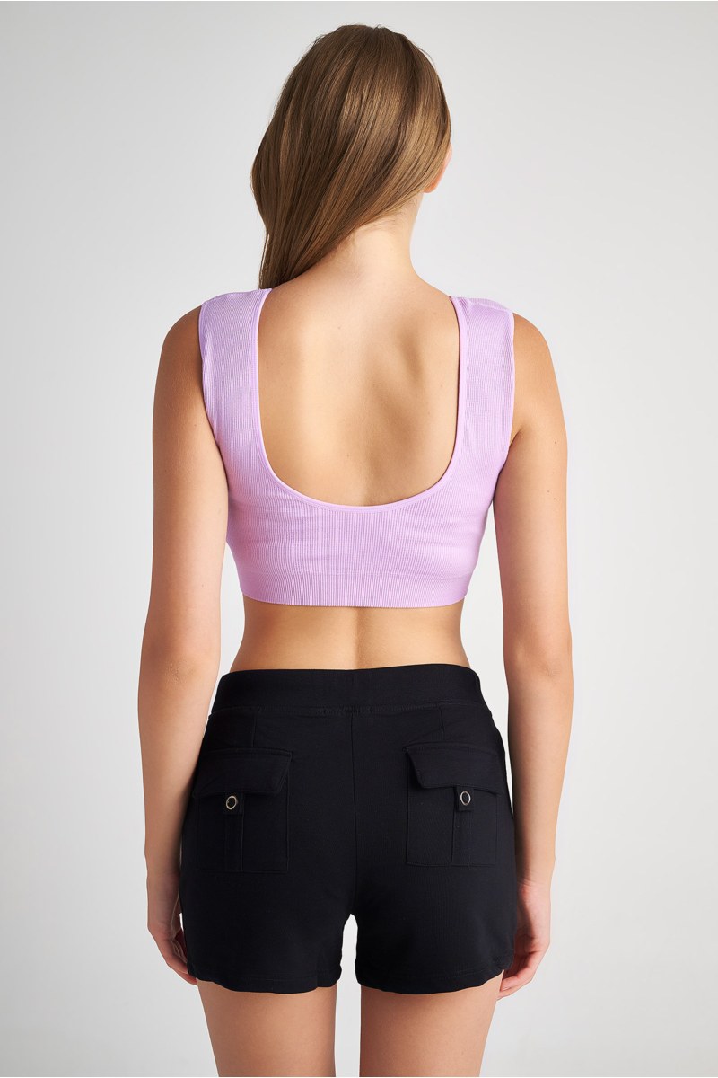 MONOCHROME CROPPED RIB TOP-24812010-803