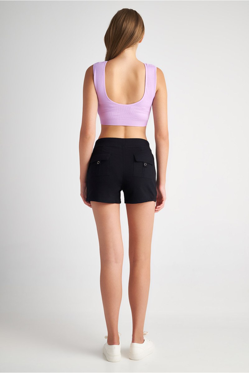 MONOCHROME CROPPED RIB TOP-24812010-803