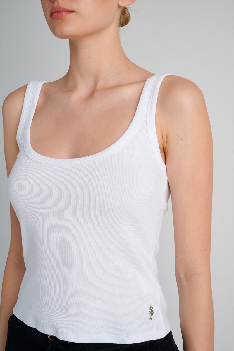 ELASTIC RIBBED TANK TOP-24812017-100