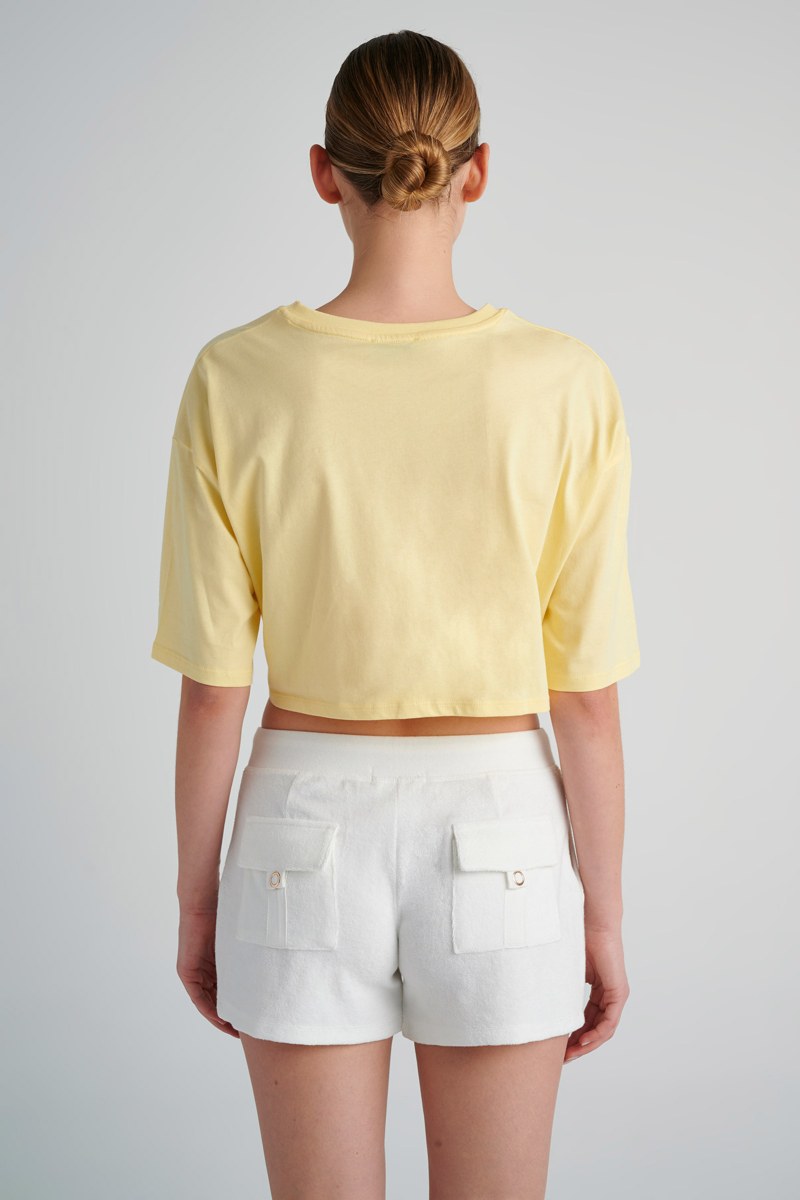 SHORT-SLEEVED TOP WITH FRONT KNOT-24812061-600