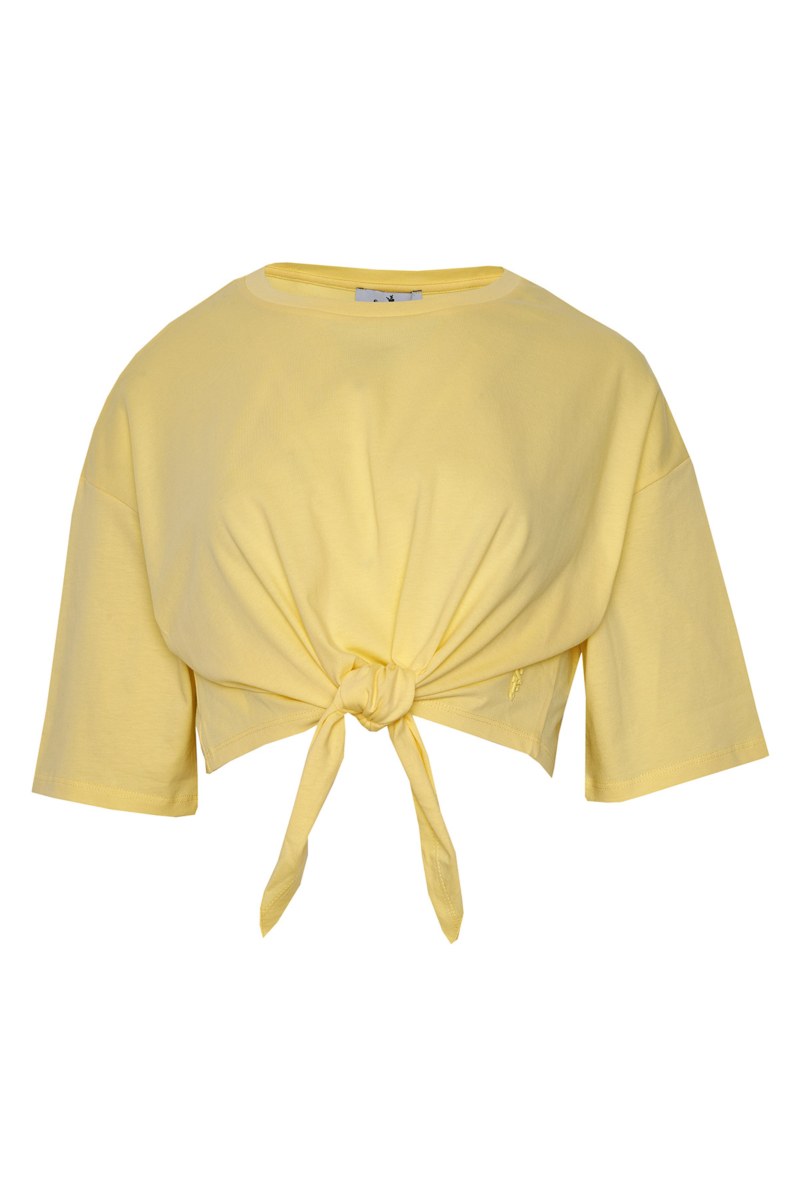 SHORT-SLEEVED TOP WITH FRONT KNOT-24812061-600
