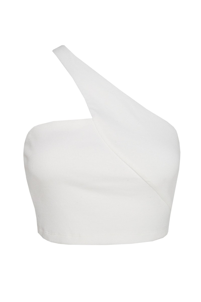 ONE SHOULDER CROPPED RIBBED TOP-24812072-102