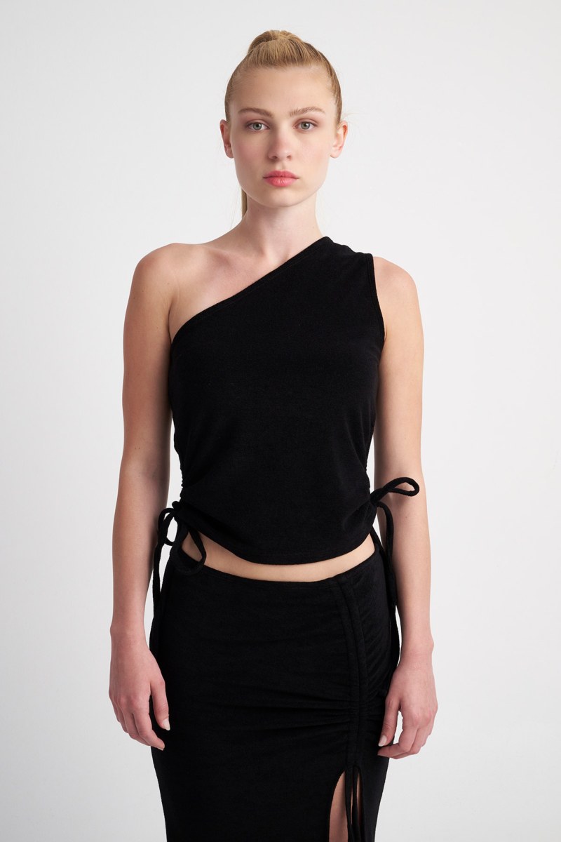ONE SHOULDER TERRY CROP TOP-24812094-110