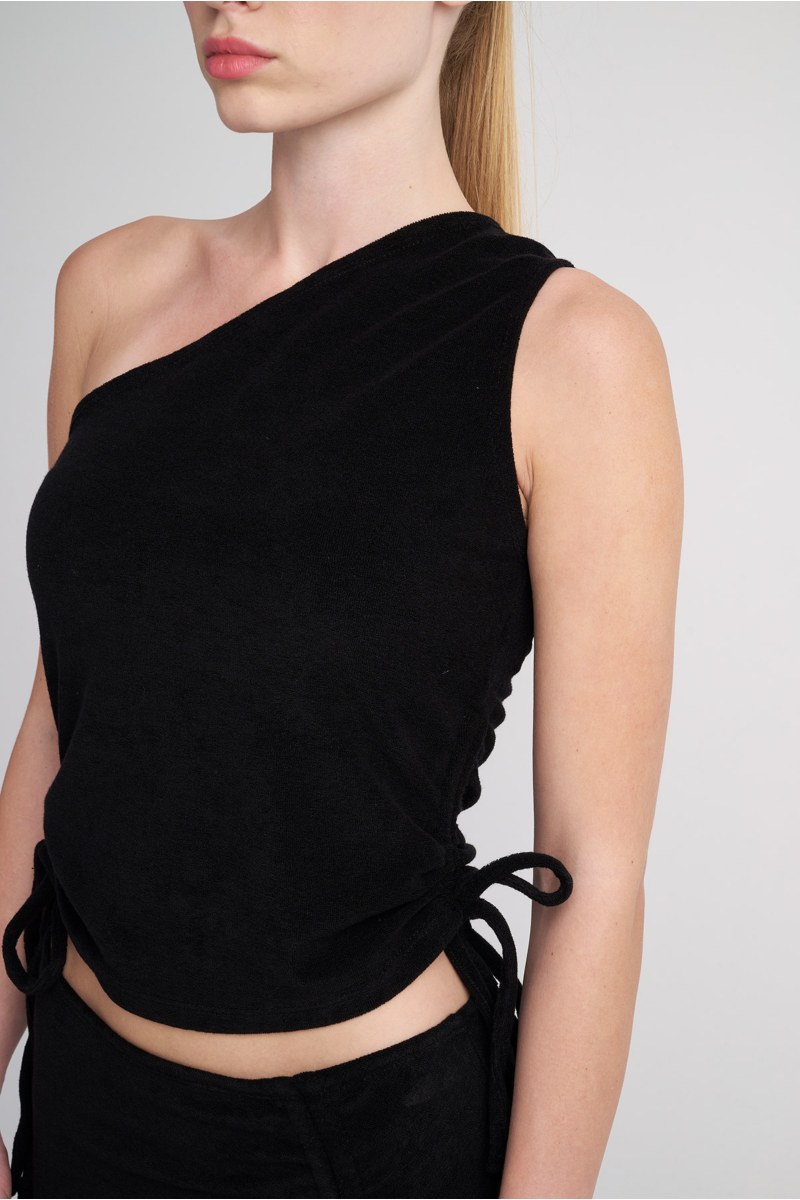 ONE SHOULDER TERRY CROP TOP-24812094-110