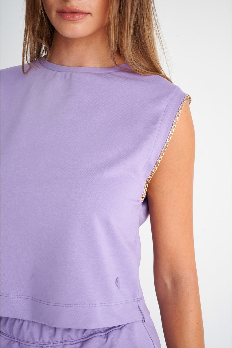 COTTON TOP WITH CHAIN DETAIL ON THE SLEEVES-24812130-812