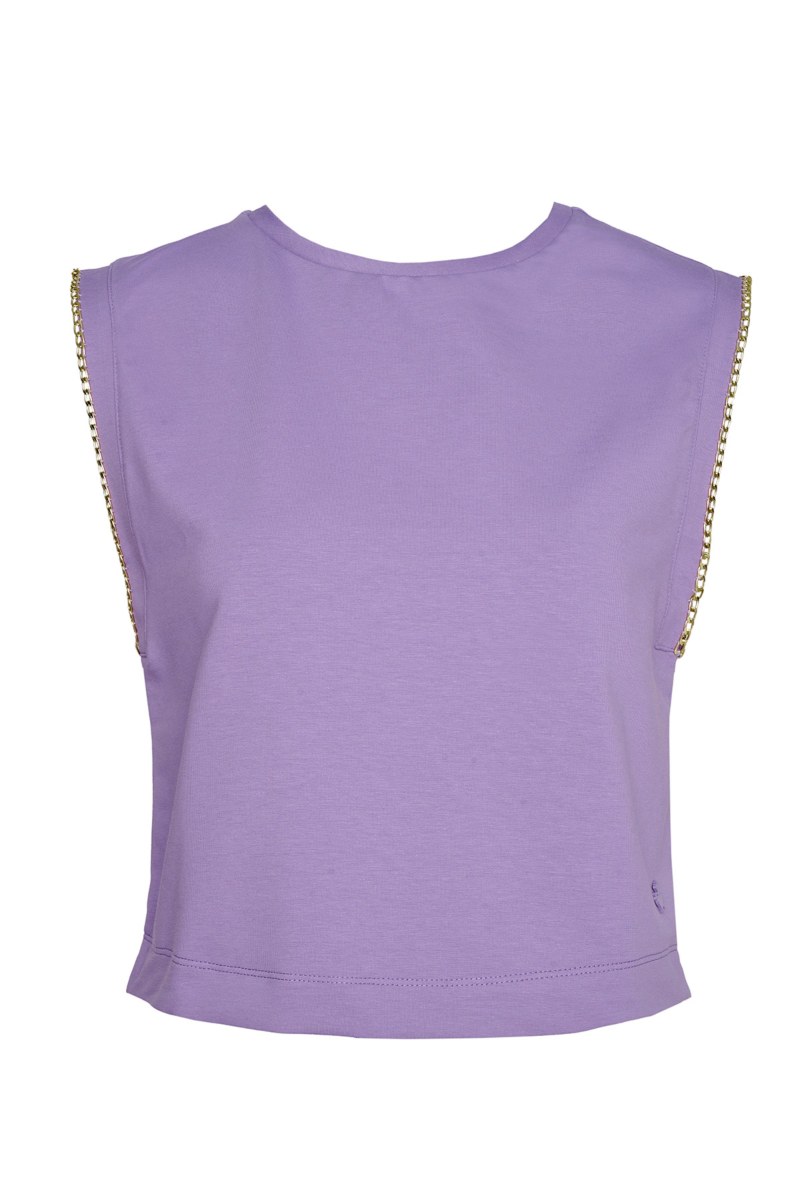 COTTON TOP WITH CHAIN DETAIL ON THE SLEEVES-24812130-812