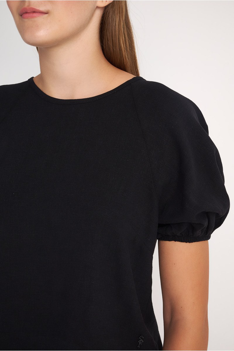 ΜΟΝΟΧΡΩΜΗ ΛΙΝΗ ΜΠΛΟΥΖΑ ΜΕ ΦΟΥΣΚΩΤΑ ΜΑΝΙΚΙΑ-24812151-110