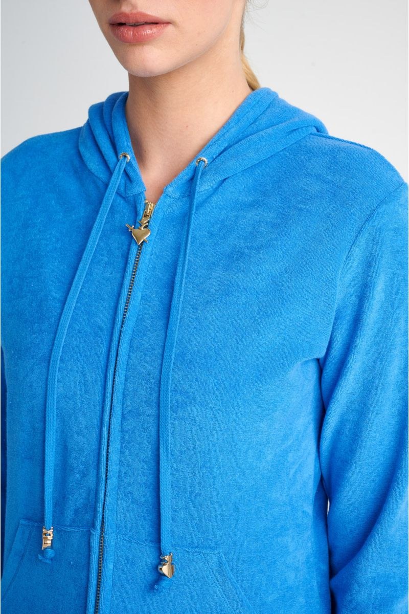 FASHION BASIC TERRY HOODED JACKET-24813001-422
