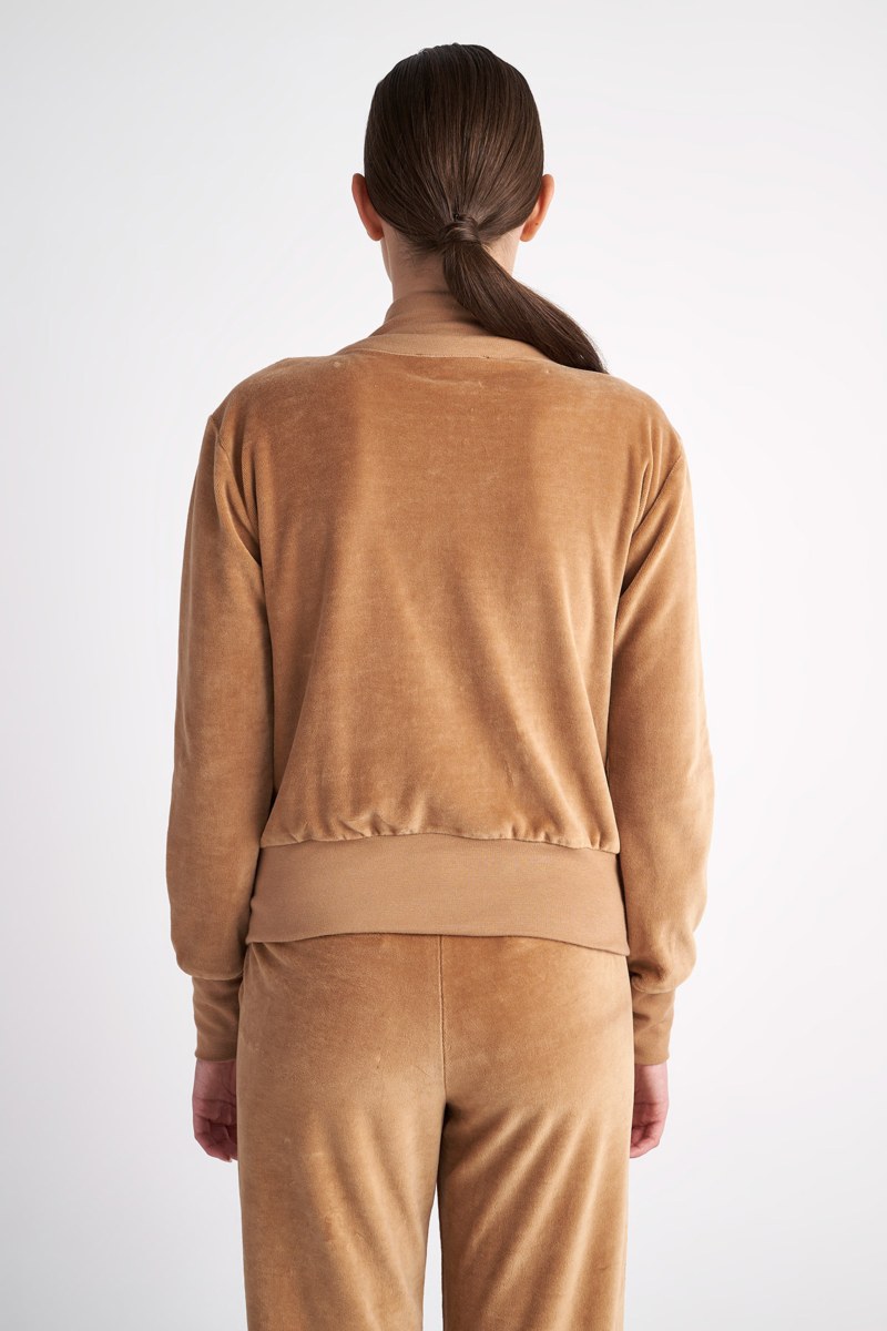 TWO-TONE STYLED VELOUR JACKET WITH SCOOP NECKLINE-24813038-311