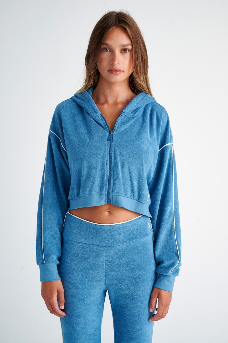 CONTRAST PIPING TERRY JACKET-24813086-423