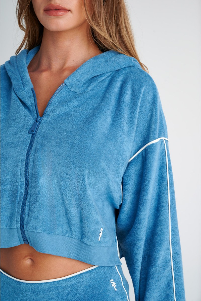 CONTRAST PIPING TERRY JACKET-24813086-423