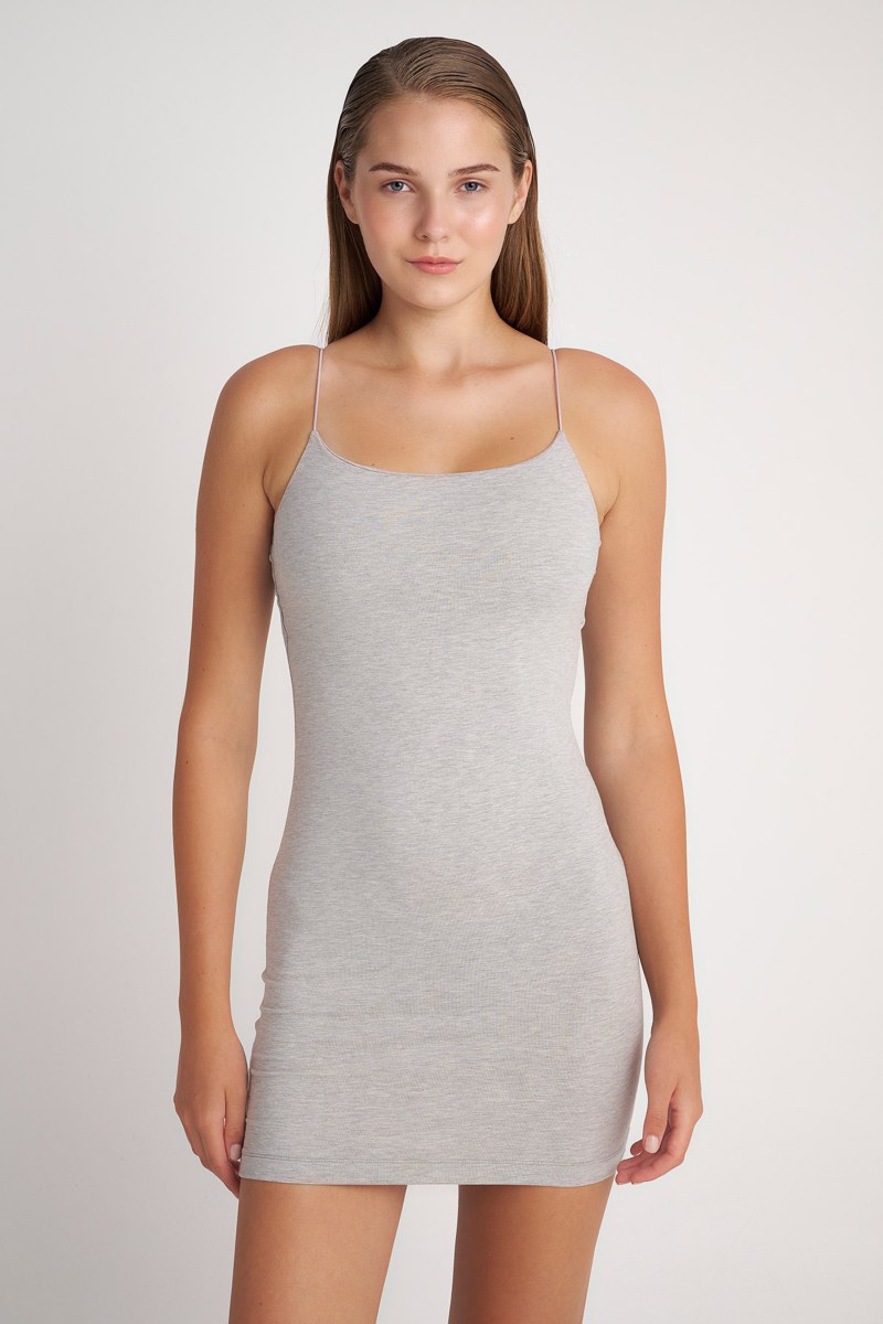 FITTED COTTON MINI DRESS IN SPAGHETTI STRAPS-24814020-210