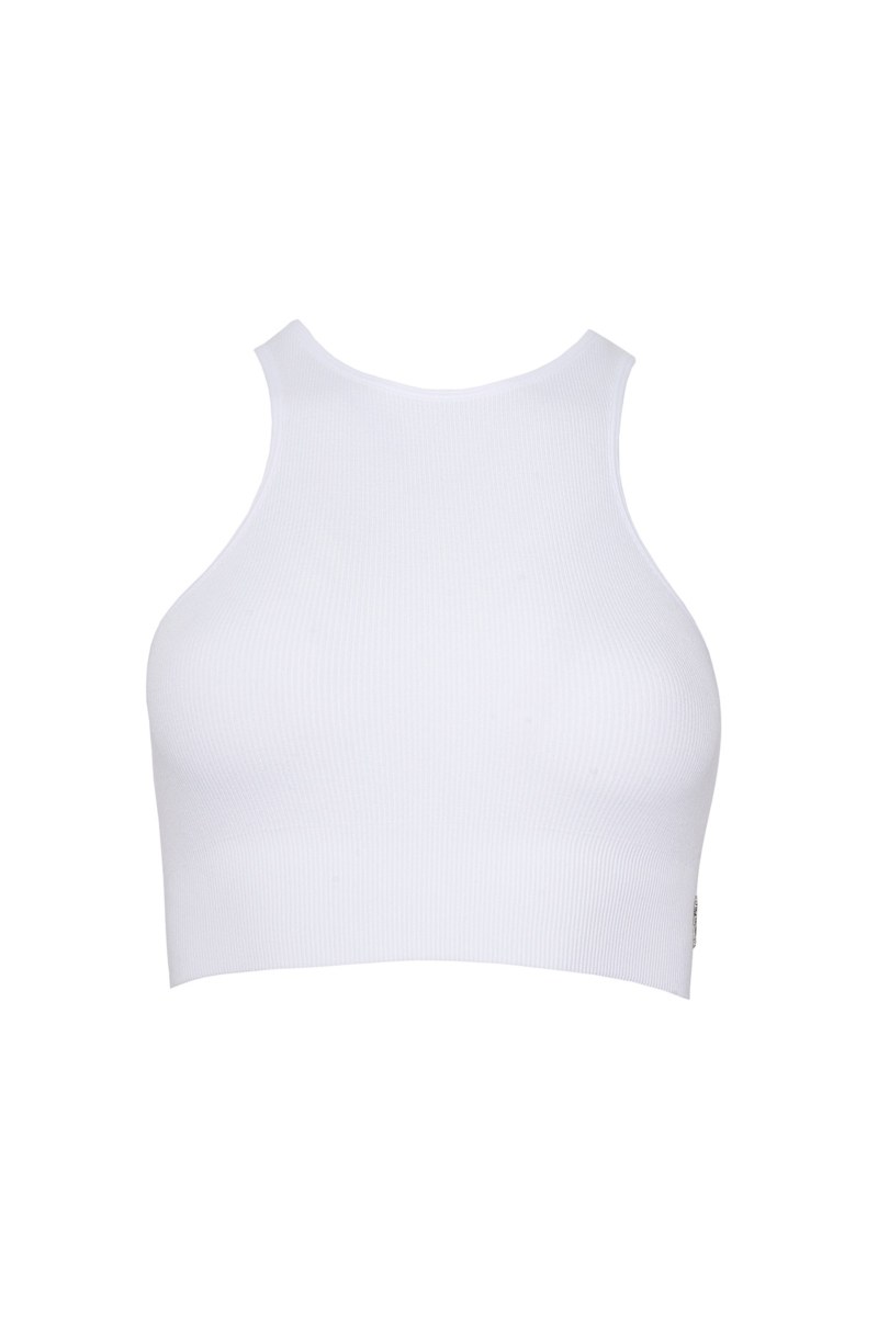 SEAMLESS HALTER CROPPED RIBBED TOP-24818010-100