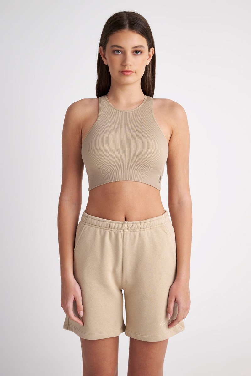 SEAMLESS HALTER CROPPED RIBBED TOP-24818010-301