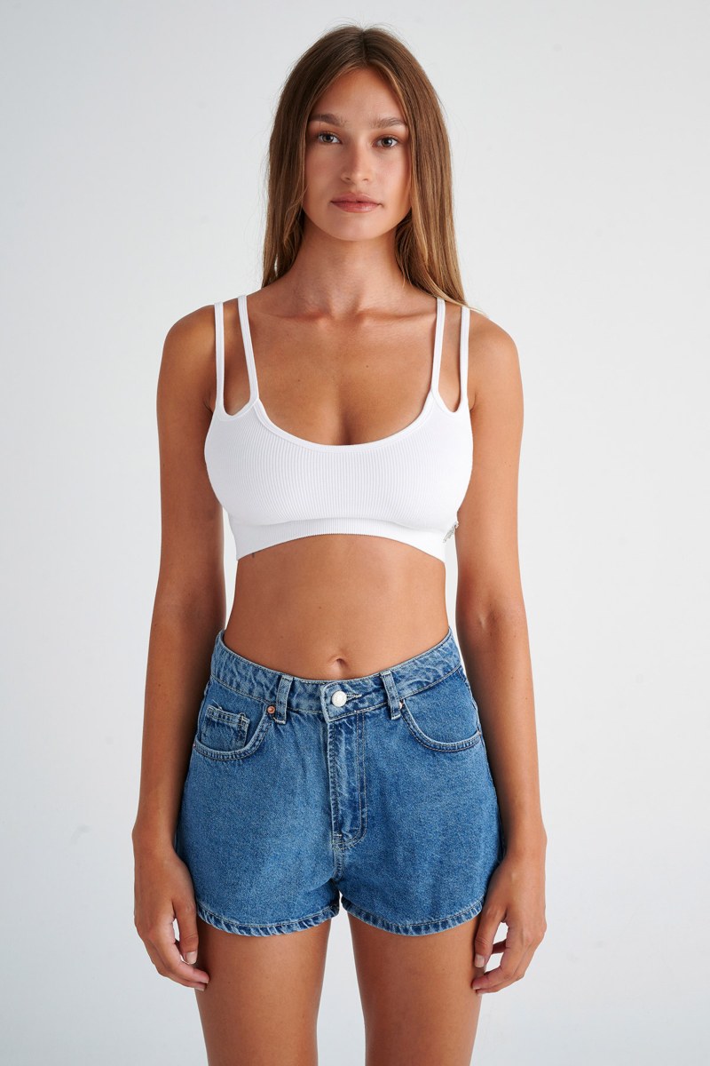 MONOCHROME SEAMLESS CROPPED RIB BRALETTE-24818011-100