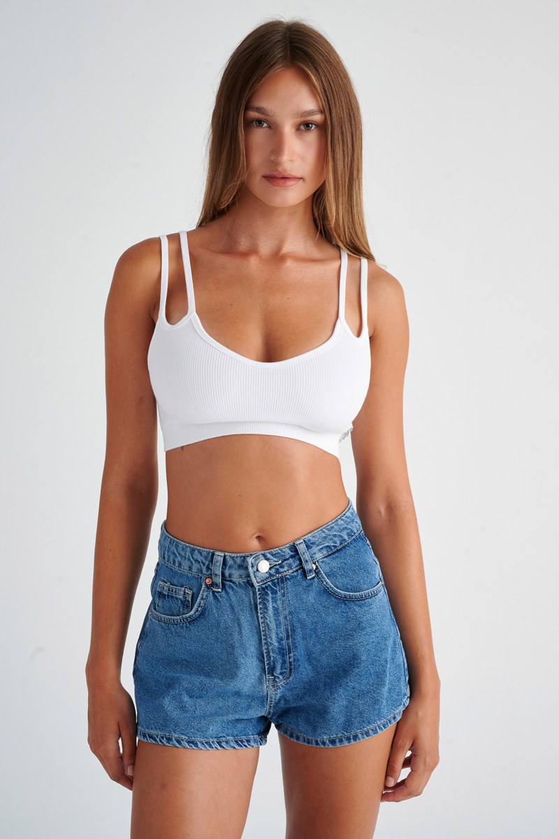 MONOCHROME SEAMLESS CROPPED RIB BRALETTE-24818011-100