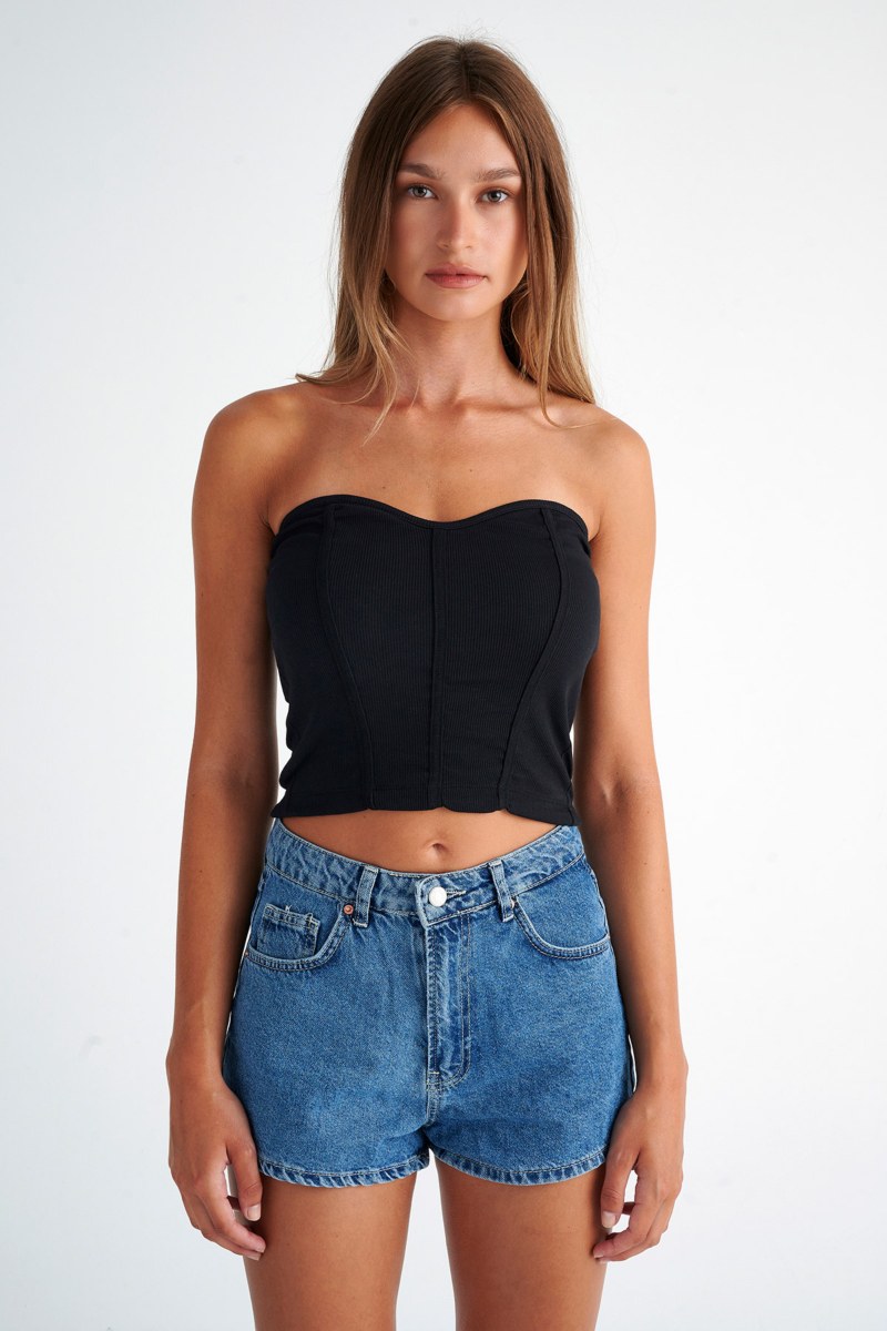 CORSET-INSPIRED CROPPED RIBBED TOP-24818076-110