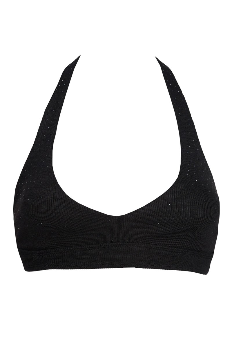 STRASS EMBELLISHED RIBBED HALTERNECK CROP TOP-24818078-110