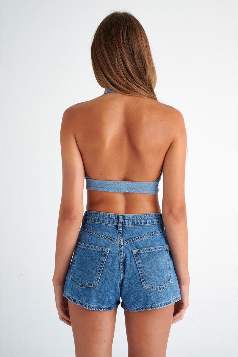 STRASS EMBELLISHED RIBBED HALTERNECK CROP TOP-24818078-450